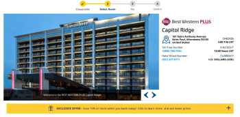 Read the Details on this one, incl. What's nearby:https://www.bestwestern.com/en_US/book/hotels-in-saint-paul/best-western-plus-capitol-ridge/propertyCode.24104.html