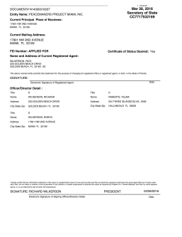 2016 %22EIN#AppliedFor%22 (2014-formed) Peacemakers Project Miami, Inc.%22 (2Wilkersons&1More, Located @Trinity Church)