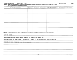 JUSTGIVE.org EIN#943331010 Form 990 FYr2013 – Sched. I,Pts III&IV (Page 50) ONLY %22Donor-Advised Fund|No Subsequent Monitoring by Us on Use of Funds%22 (re- $38M&nbsp;grantees!|