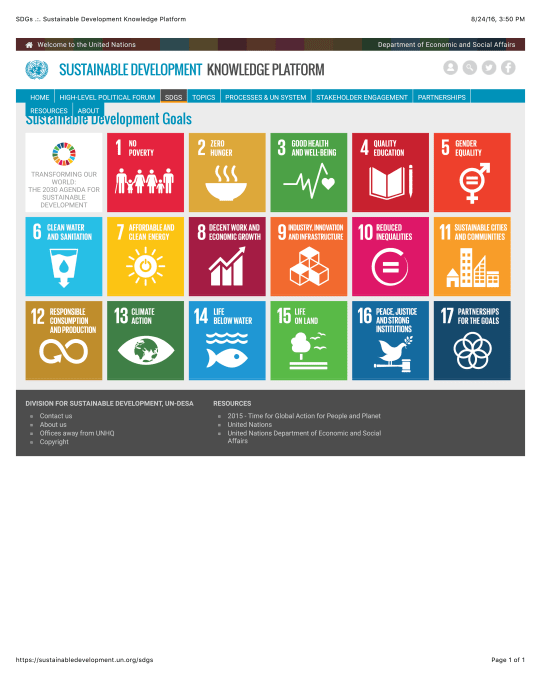 SDGs (17, in a chart, with icons).-. Sustainable Development Knowledge Platform (https-:sustainabledevelopment.UN.org:sdgs)