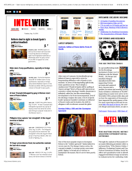 Viewed 8-16-2016, %22INTELWIRE-Open source intelligence,Primary Doc'ts, analysis by J.M. Berger, co-author of %22ISIS...%22 (4pp pdf | p1 only, png)