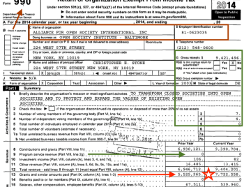 (Image filename:) aosi-yr2014-page-1-through-l15-top-only-ein-810623035-aosi-dba-osi-baltimre-a-rare-22form-99022-filer-vs-990pf-for-any-sorosopen-society-entity.