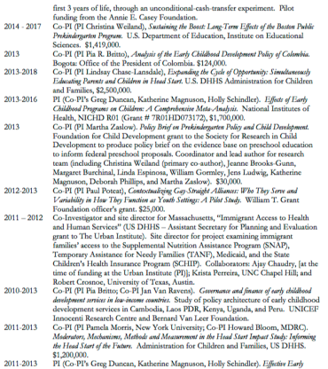 More Grants (note bottom of p.4, Yoshikawa C.V., references Bernard van Leer Foundation (may not show in image)