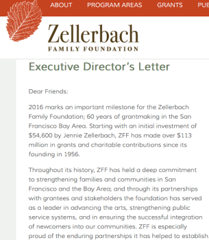 ZFF.org, Exec Dir. Ltr. 2016