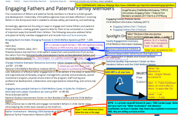 Click here to read annotated Image 3 of 3 on Child Welfare Info Gateway, where I "read 'em the riot act" for finally "coming out" on fatherhood engagement (while completely omitting the use of the word "mother" on all three levels....