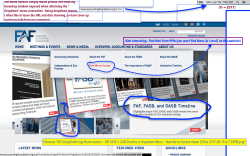 FAF (AcctgFndtn’org) Home banner ~FAF FASB + GAB Timeline w Dropdown Menu ~How We’re Funded shown (SShot 2017-06-19 at 7.50PM