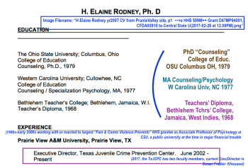 H.ElaineRodney CV 2007, Image #1 of ___