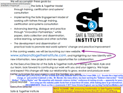 DMA announcing transformation to Safe+Together Institute (in Sept 2016 OrlandoFL Symposium) Screen Shot 2017-03-12 at&nbsp;6.45PM