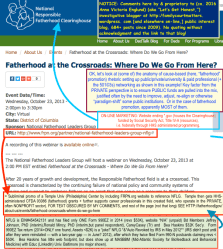 Oct 23, 2013 annotated, at NRFC (fatherhood|gov)showing FRPN|org, sponsor NFLG, citing to Haskins, Edin (Harvard) and other involvement, URL is www|fatherhood|gov:about-us:events:fatherh