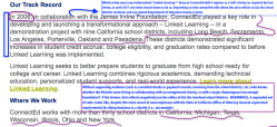 ConnectEd~The CalifCtr for Career + Learning plus LINKEDIN plus James Irivine Fndtn Plus Where ConnectEd works besides Calif SShot 2017May11 @ 6.23.50 PM&nbsp;2