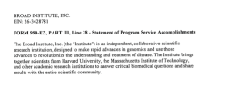 Broad Institute, The (EIN#262874321, 2008, MA) and-OR StanleyFndtnForBroadInstit (EIN#465433704, 2013ff) both co Dr. Eric Lander FORMS 990 2015, 2014, 2008, 2009 SShot 2017JUNE14@3.00.26
