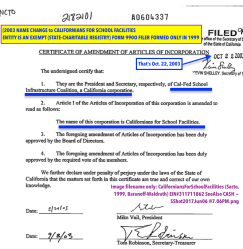 CaliforniansForSchoolFacilities (Sacto, 1999, Baranoff-Waldrath) EIN#311711862 SeeAlso CASH ~ SShot2017Jun06&nbsp;@7.06PM