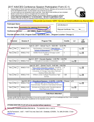 Enrollment Form (for April2017 Chicago) showing tax Cheat A4LE as Education Provider for AIA (??) MWGL 2017 AIA. 1pg see top and bottom of&nbsp;form