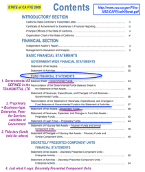 2 State of Calif 2009 CAFR (TOC Transmittal Ltr) referenced by EHB- SShot 2017July15 @8.20.43&nbsp;PM