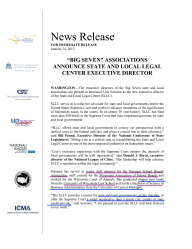 Big Seven Associations announce CEO for State& Local Legal Center (Yr 2012) 2pp ~1201BIG7RELEASE~