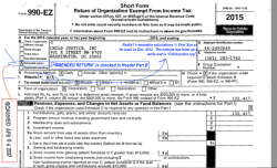 ChildJusticeInc in DC, EIN# 462593549, FY2015 Amended Form 990EZ p1 TOP 132K Contribs SShot 2017July12@4.01.41 PM