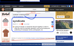 Definitns SYNDICATE fr CambridgeDictionary’com (© CUPress) (cf LaskerSyndicate, SmokersHistory’com) 2017Aug16 @1.51.46&nbsp;PM