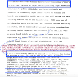 re TCLC (Tobacco Control Legal Consortium) on 2006 Lorillard Amicus Curiae filing (cf Tobacco Control Center, soon after renamed Public Health Law Center @ MN’s Mitchell Hamline&nbsp;LawSchl