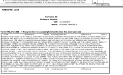 Research! America FY2015 Program Services (Add’lt Info page) showing PR role (note cost – CEO salary same year 493K+Benefits) SShot 2017AUG06&nbsp;@1.56PM