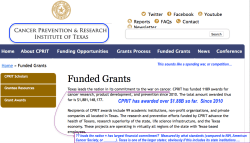 Cancer-Texas’ $3B 2009ff CPRIT (and Director A Gilman’s 2012 quitting, in Science news see also in SmokersHistory’com) SShots 2017Oct05 Thu @6.44.32&nbsp;PM