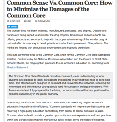 Common Sense v Common Core (How to Minimize Damages) June 17 2012 by Young Zhao 2017Nov24&nbsp;@12.10M