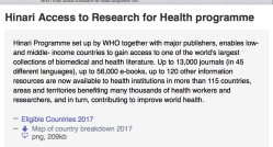 HINARI PROGRAMME (2001-02ff, Six Publishers involved) by WHO — found+accessed thru WoltersKluwer’com descripx (SShot 2017Nov8 Wed @5.03.19&nbsp;PM
