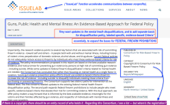 IssueLab (a Fndtn Ctr service) Dec 11 2013 ‘Guns Public Health+Mental Illness=an Evidence-Based Appr for FED POLICY’ (Whitepaper by the Consortium for Risk-Based Firearm Policy)&nbsp;SS