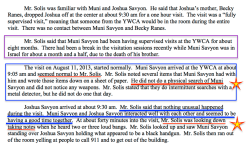 re Aug 11 2013 Muni Savyon (killed self + 9yr old son Joshua in Manchester NH DURING an SV visit (DOJ AG Conclusions, Becky Ranes’ statemt+the supvisor ~2017Dec19 Tue&nbsp;@12.55PM