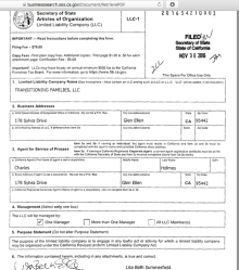 TransitioningFamilies LLC (Glen Ellen CA) SOS and address lookups, fire news (6 images) =Imaged 2017Dec20 Wed @8.25.33 PM