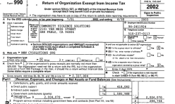 Community Violence Solutions (CVSolutions’org) FY2002 Form 990 (YEJun30) EIN#942411924 also shows Federal pass-through funding (USDOJ + HUD via 2 countys and 1 city SShots2018Jan8 Mon&nbsp;@3