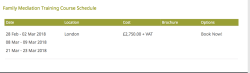 05-ADRg – Family Mediat’n 2018 Training Schedule (and fees — 2,750 pounds + VAT) SShot 2018-02-01 at&nbsp;2.27PM