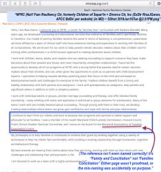 NFRC (Nat’l Fam Resiliency Ctr, formerly Children of Separ’tn + Divorce Ctr, Inc (ExDir RisaJGaron, AFCC BdDir per website) (in MD) ~ SShot 2018Jan16Tue&nbsp;@2.51PM