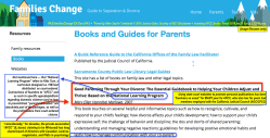 PAS’familiesChange’CA’Gov (PAS = Parent’g After Sep’tn (website © 2018 Justice Educ Society of BC! Disclaimer + showing AFCC books Sshot 2018Jan20 Sat @2.52PM