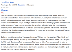 The Design of the University | German, American and World Class (Heinz-Dieter Meyer, 2016, Google Bk, 11 images) ~~ 2018Feb17 Sat@4.00.14 PM&nbsp;00001