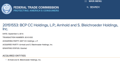 Arnhold+SBliechroederHoldings (ASBH) Inc acquired Sep 2015 by BCP CC Holdings LP per FTC 2018Mar23&nbsp;@1.31PM