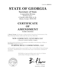 Georgia SOS on the Purpose Built Communities (3 entities + 2 name changes to the first LLC East Lake | New Venture etc) ~~ 2018March910 Sat @4.50.01 PM&nbsp;00004