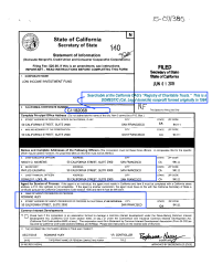 Low Income Investment Fund (Inc) Cal Entity C1182068 (nonprofit) SOS June 2015 Filing @ 50CalifSt#2900 SF 94111 (1pg viewed Apr 8&nbsp;2018)