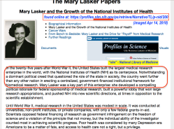 Mary Lasker Papers|Growth of the NIH (gov’t website, 2 images) SShot 2018April14 Sat @1.50.35 PM