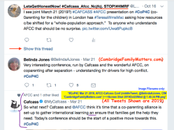 #CoP4C Mar 21 2019, AFCC-Cafcass Conf (middleTweet, @BelindaAJones, CfM ‘CambridgeFamilyMatters.com’ )~~>Screen Shot 2019Oct23Wed @ 1.40.34&nbsp;PM