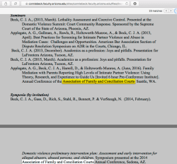 Connie Beck PhD (Psych) (Beck,CJA) UnivAZ Tucson ~~ Faculty Pg & CV~> AFCC NOT undercover (See Also Bruce D Sales PhD,JD (1960s,1973) mentor ~~19 Screen Shot 2019-11-08 at 4.10.57 PM&nbsp;10