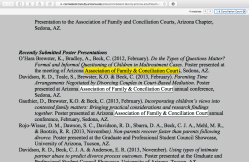 Connie Beck PhD (Psych) (Beck,CJA) UnivAZ Tucson ~~ Faculty Pg & CV~> AFCC NOT undercover (See Also Bruce D Sales PhD,JD (1960s,1973) mentor ~~19 Screen Shot 2019-11-08 at 4.16.43 PM&nbsp;15