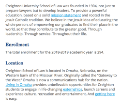 Werner Institute at Creighton Univ + Creighton Univ School of Law (294 enrolled 2018-2019) ~~ SShots 2019Nov23 Sat PST @5.48.24&nbsp;PM
