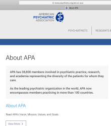 APA (AmericanPsychiatricAssn) (New HQ 800 Maine Ave SW, WDC, as of 2018)~~Viewed 2020Apr15 Wed PST @5.29.13&nbsp;PM