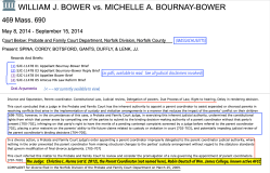 Wm J Bower v Michelle A. Bournay-Bower, 469 Mass.690, May 8, 2014-Sept. 15, 2014, court below Prob&FamilyCourt Dept, NorfolkCounty Mass || Screen Shot 2020-06-26 at 10.00.18&nbsp;AM
