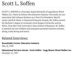 Scott L. Soffen of CFUF mention, Legg Mason Wood Walker, Inc (Educ Industry), Lehman Bros, Merrill Lynch etc) |Screen Shot 2020-07-05 at 9.09.03 AM