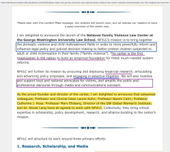 Joan Meier and GW Law Announce New National Family Violence Law Center (MyEmail.ConstantContact.com, 100% undated but must be 2019 (2020 add-on?) ~~2022.Apr.01 Fri PST @ 5.37.29&nbsp;PM
